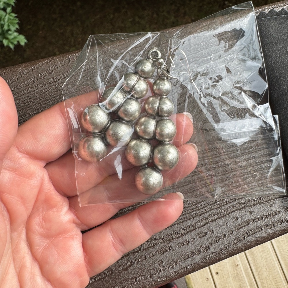 Silver Tone Bubble Drop Earrings